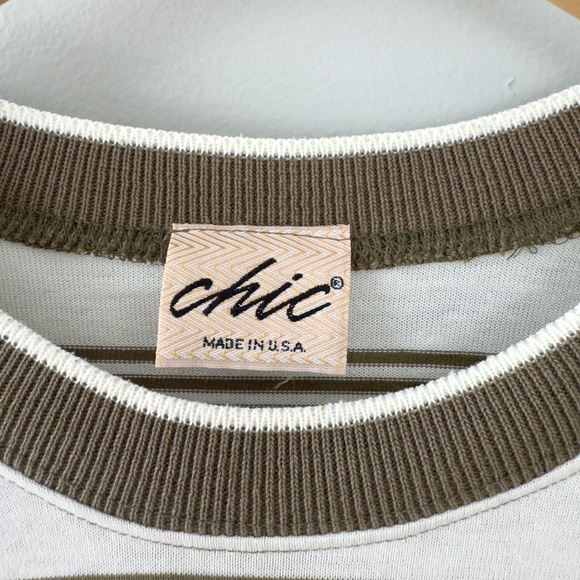 Chic‎ Green/White Striped Long Sleeve Shirt - Picture 8 of 9